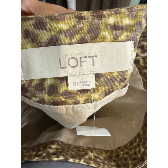 BN #34 NWT Ann Taylor LOFT Yellow Brown Animal Print Pencil Skirt Size 10 - Picture 6 of 6